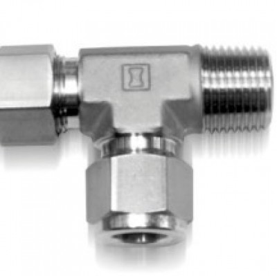IMRT - Трубный обжимной фитинг из нержавеющей стали, тройник с наружной резьбой по ходу потока, внешний диаметр трубки (OD) - 8 мм, резьба NPT- внешняя - 1/8"
